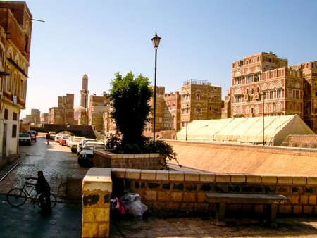 Sana'a, Yemen - May 12, 2015: City of Sana'a, streets and buildings of the city in Yemen, sights and architecture of the Middle East.のeditorial素材