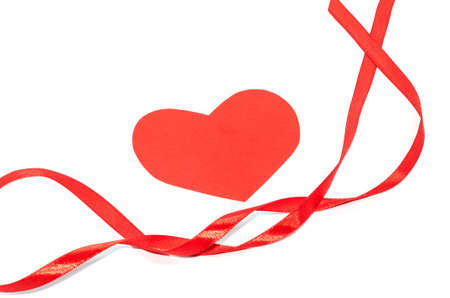 Valentine ribbon with heartsの写真素材