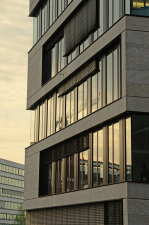 Abstract fragment of faÃ§ade of modern building modern design
