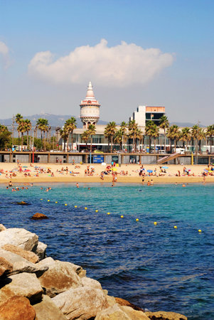 BARCELONA, SPAIN - AUGUST 11: Beach on August 11, 2011 in Barcelona, Spain.