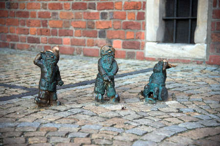 Wroclaw dwarfs on the street. Wroclaw (capital of Silesia), Poland, Europeの写真素材