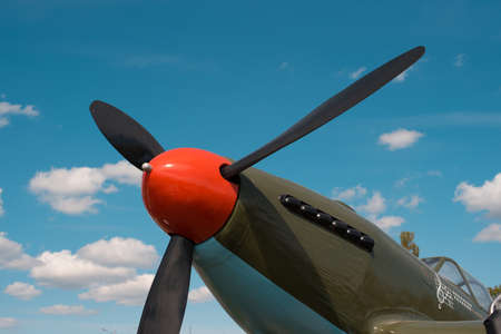 Retro propeller airplaneの写真素材