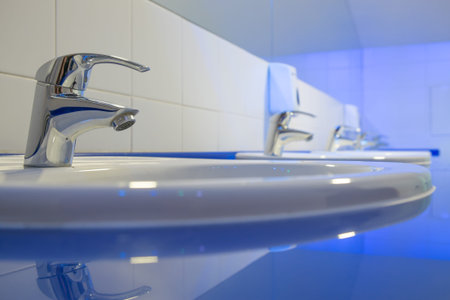 Wash basin in the toiletの写真素材