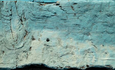 Blue paint on a wooden board use for backgroundの写真素材