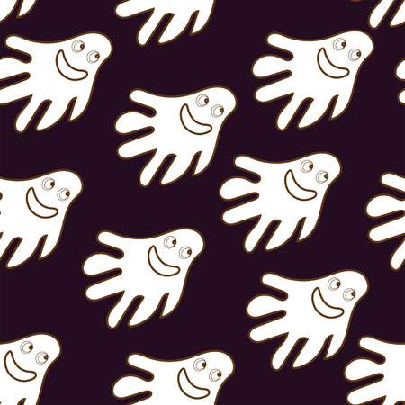 Fun flying monster as a seamless patternのイラスト素材