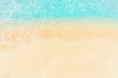 Beautiful luxury tropical beach and sea wave, topview