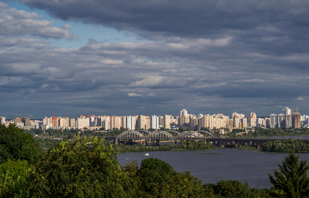  Kiev cityscape and Dnieper river, Ukraineの写真素材