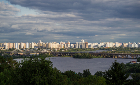  Kiev cityscape and Dnieper river, Ukraineの写真素材