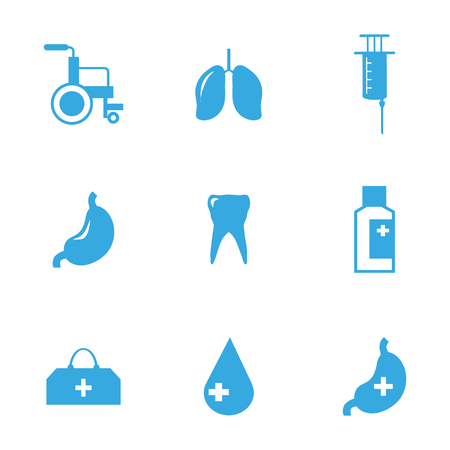Set with medical icons. Flat style vector illustration graphic designのイラスト素材