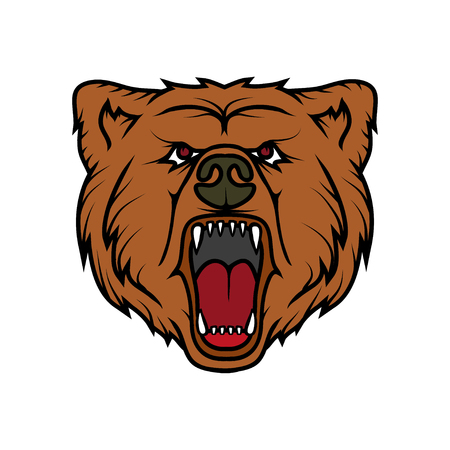 Bear head logoのイラスト素材