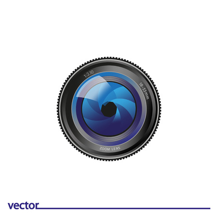 Flat Icon of lens. Isolated on white background. Modern vector illustration for web and mobile.のイラスト素材