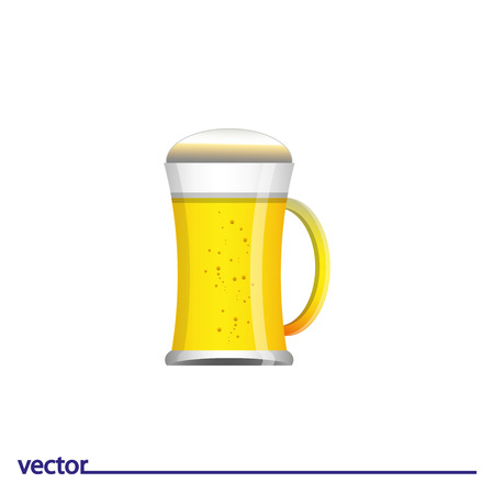 Icon of glass of beer. Isolated on white background. Modern vector illustration for web and mobile.のイラスト素材