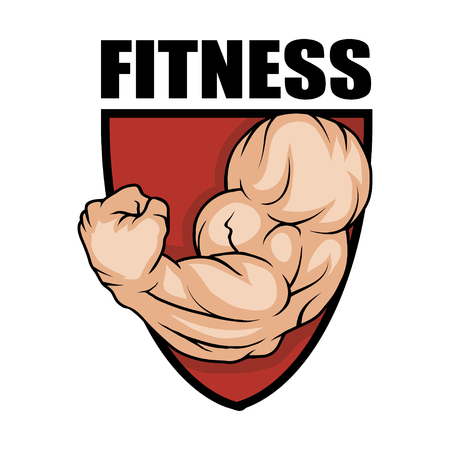 Fitness center Gym emblem. Health Center design template.のイラスト素材