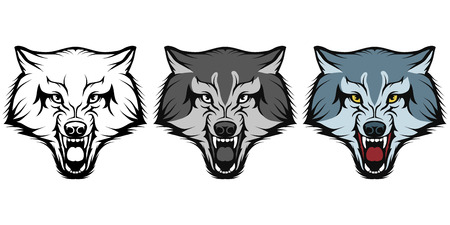 Wolf logo isolated on plain backgroundのイラスト素材