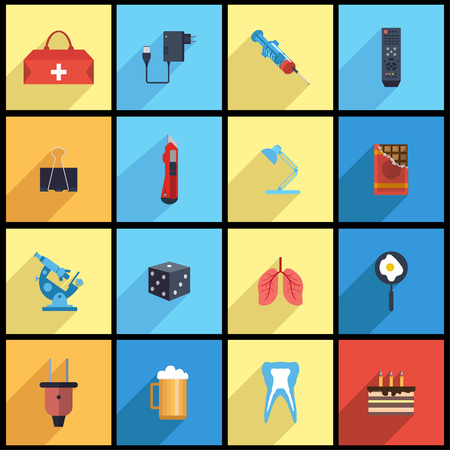 flat icon setのイラスト素材