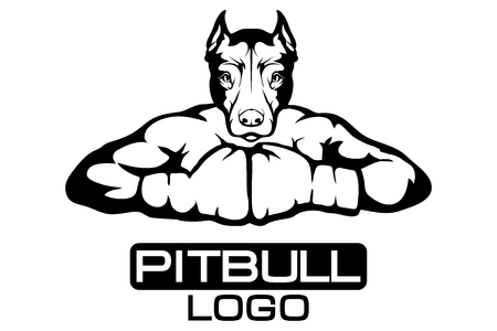 Pit bull terrier dog icon.のイラスト素材