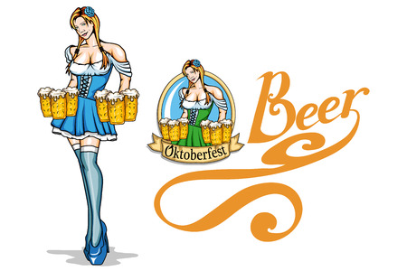 Beer festival. Brewery emblem and beer iconのイラスト素材