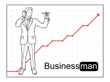 Businessman character. Business concept. Business man in formal suit.のイラスト素材