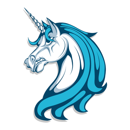 Unicorn. Cartoon unicorn head. Magic animal. Vector graphics to designのイラスト素材