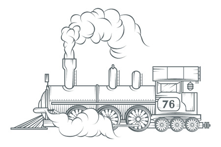 Old train vector graphic design.のイラスト素材