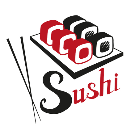 Sushi set. Realistic sushi illustration. Dish of traditional Japanese cuisine. Vector graphics to designのイラスト素材