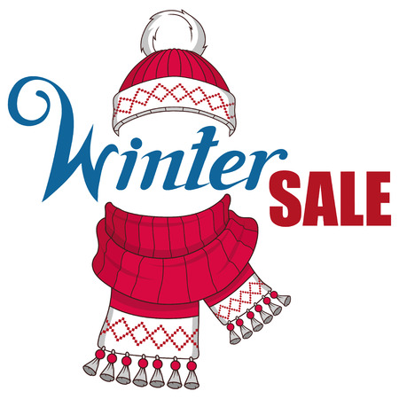 Big winter sale banner, with new year or christmas design elements. Christmas shopping. New Year's holiday. Winter sale poster. Christmas celebration. Winter sale for holidays.のイラスト素材