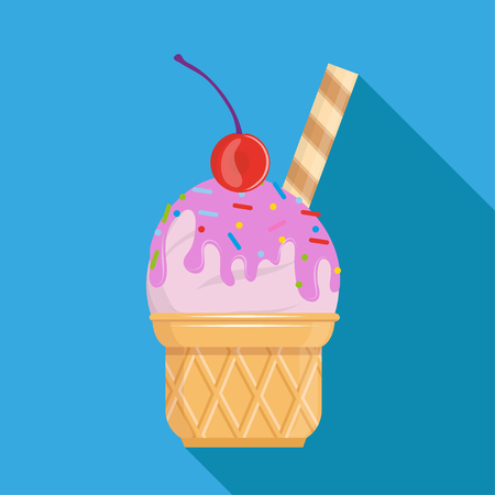 Vector ice cream collection. Cartoon ice cream. Colorful fruit ice cream. Ice lolly. Vector graphics to designのイラスト素材
