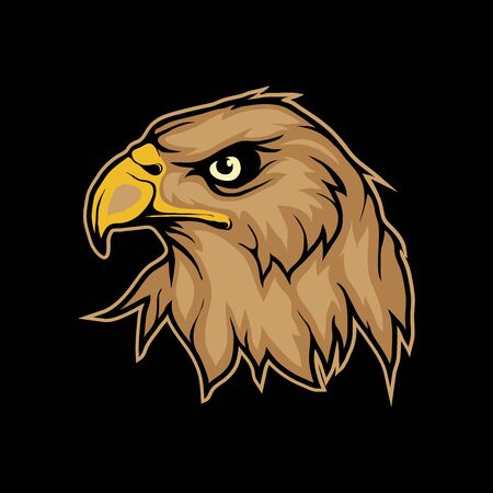 Vector illustration of a eagle. Bird for tattoo or t-shirt print. Head eagle illustration for a sport team. Vector character.のイラスト素材