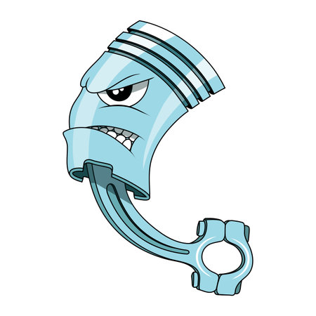 Piston. Flaming piston tattoo. Piston mascot .Car Club Logo. Vector graphics to designのイラスト素材
