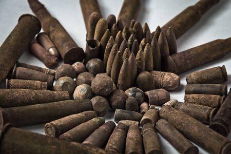The old cartridges, shells, cartridgesの写真素材
