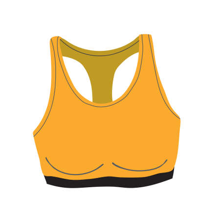 Color women's sporty bra in flat style isolated on white background. It can be used as icons or design elements.のイラスト素材