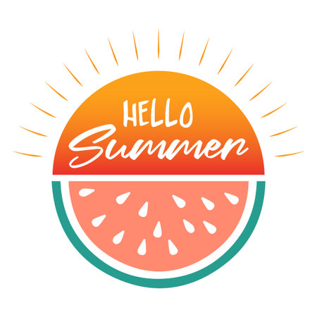 Hello summer. welcome summer. summer time vector illustration.のイラスト素材