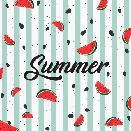 Hello summer with fresh fruit. welcome summer. summer time vector illustration