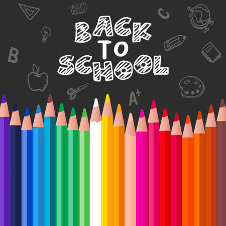 Welcome back to school. back to school background. kids back to school. school stationery.のイラスト素材