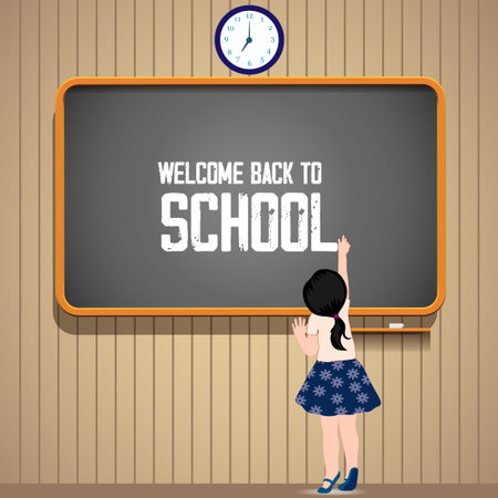 Welcome back to school. back to school background. kids back to school. school stationery.のイラスト素材