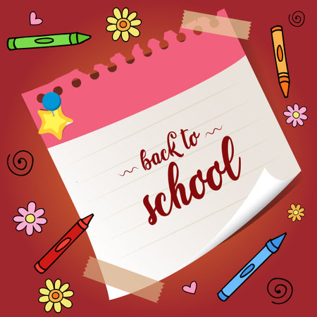 Welcome back to school. back to school background. kids back to school. school stationery.のイラスト素材