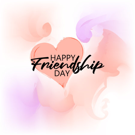 Happy Friendship Day Greeting Card Design. Friendship day typography greeting card creative idea with colorful background.のイラスト素材