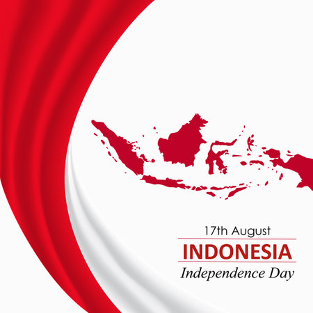 17th august Indonesia independence day vector illustration. Happy Independence Day Indonesia for banner, wallpaper, card.のイラスト素材