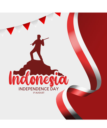 17th august Indonesia independence day vector illustration. Happy Independence Day Indonesia for banner, wallpaper, card.のイラスト素材