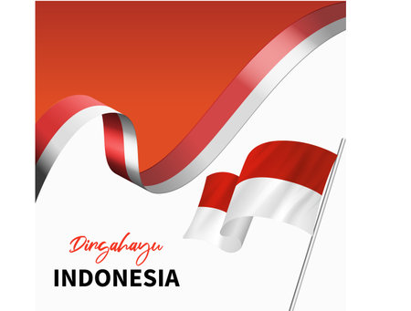 17th august Indonesia independence day vector illustration. Happy Independence Day Indonesia for banner, wallpaper, card.のイラスト素材
