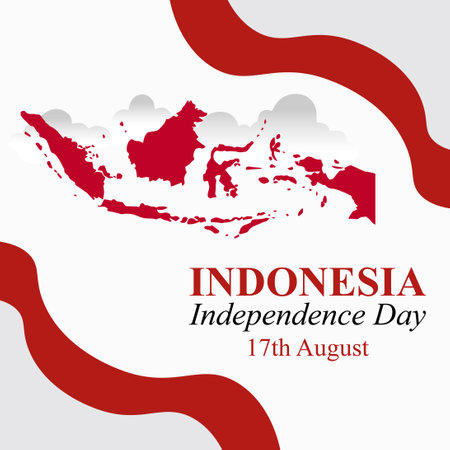 17th august Indonesia independence day vector illustration. Happy Independence Day Indonesia for banner, wallpaper, card.のイラスト素材