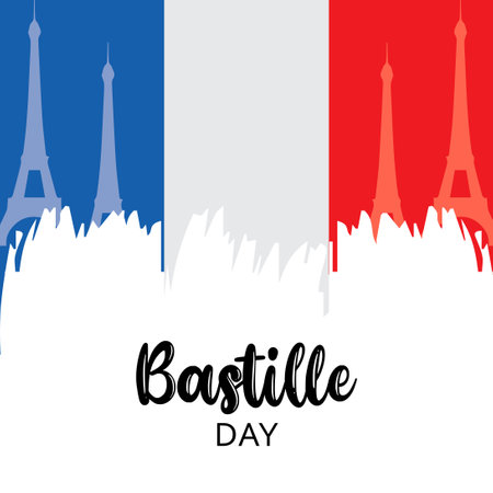 Happy bastille day. national france day vector illustration.のイラスト素材