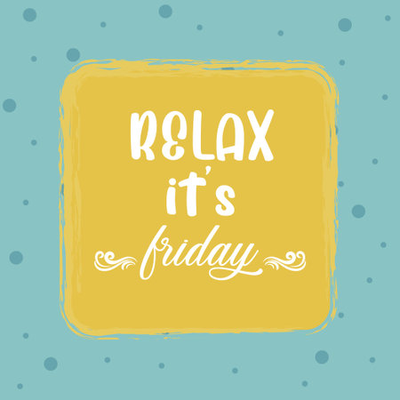 Hello Friday custom text illustration. Design for T-shirt, Bag, For Poster, Invitation, Cardのイラスト素材