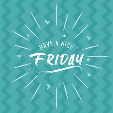 Hello Friday custom text illustration. Design for T-shirt, Bag, For Poster, Invitation, Cardのイラスト素材