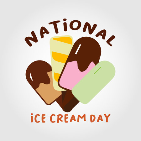 Happy National Ice Cream Day vector Illustration.のイラスト素材