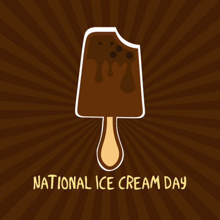 Happy National Ice Cream Day vector Illustration.のイラスト素材