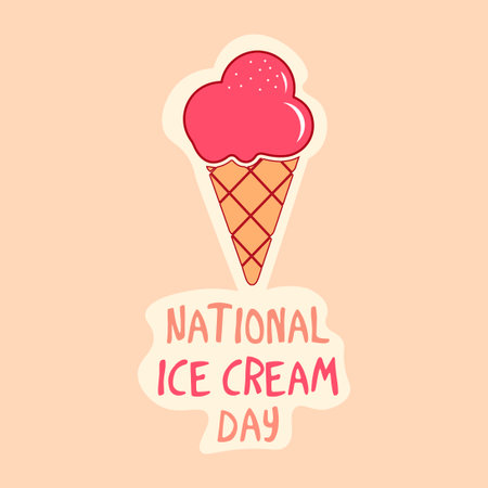 Happy National Ice Cream Day vector Illustration.のイラスト素材