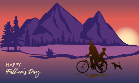 Happy Father's Day. Vector illustration. For greetings card, banner or t-shirt.のイラスト素材