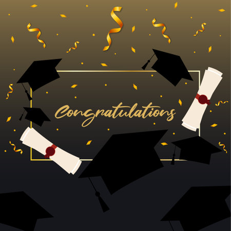 Graduation vector. Congratulation graduation vector.のイラスト素材