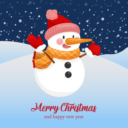 Merry Christmas wallpaper background with snowflakes and christmas treeのイラスト素材
